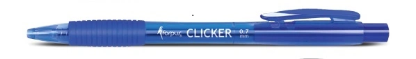 Olovka kemijska 0,7mm plava grip CLICKER FORPUS-0