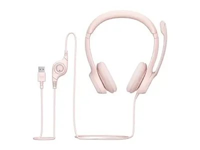Slušalice + mikrofon, usb LOGITECH H390 roze-0